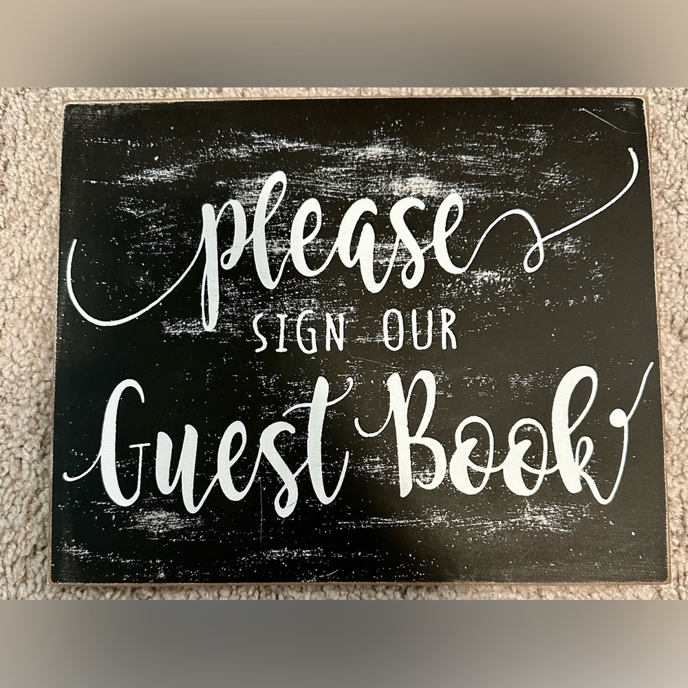 Two Wedding Signs - Please sign our guest book - Love is sweet take a treat